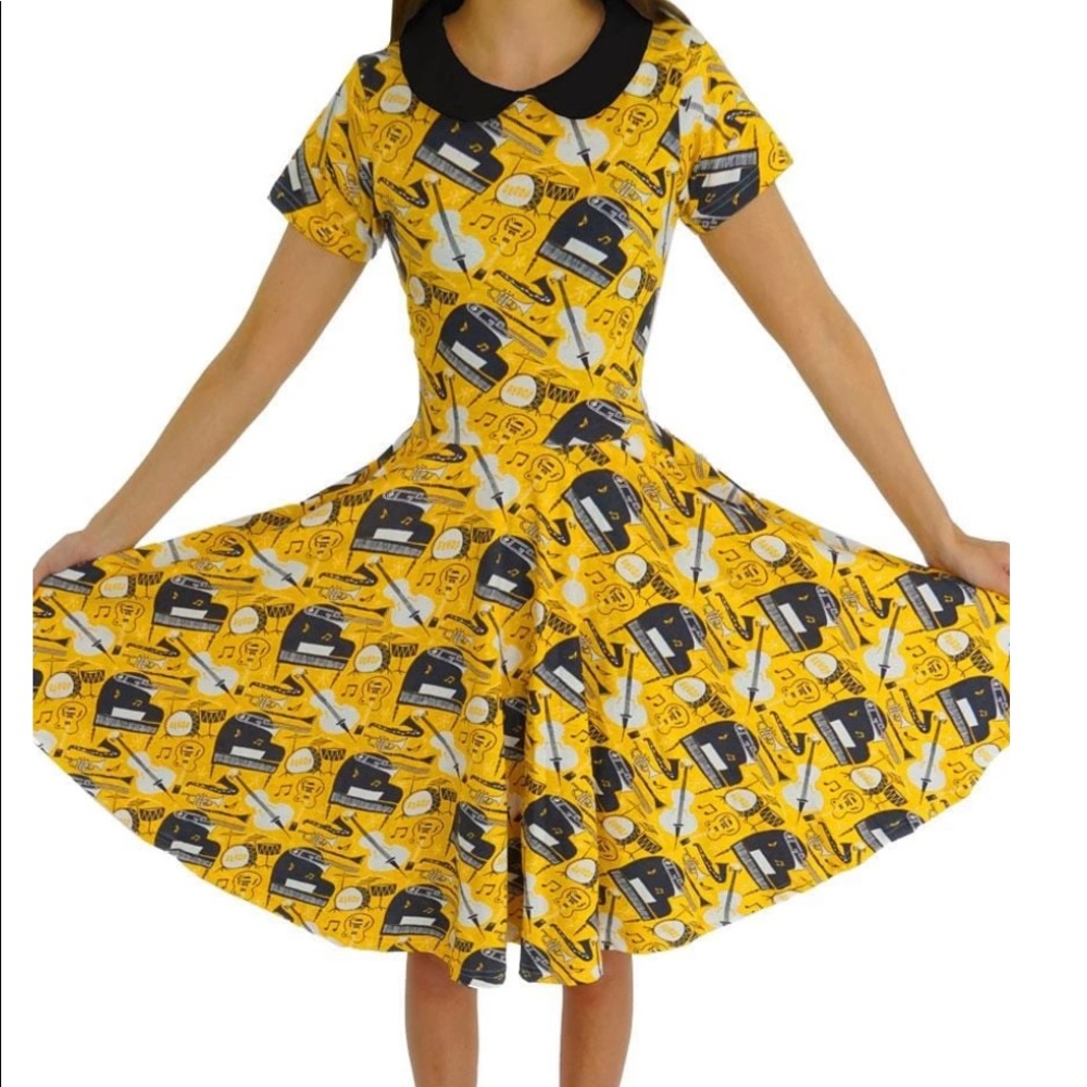 Bebop Jazz instrument print dress XL